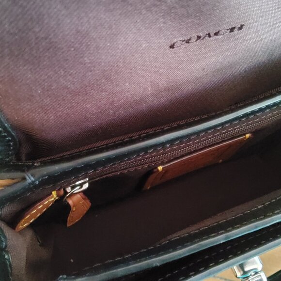 New Coach Cassie 19 Croc Embossed Crossbody Handbag in Black CP138 - Picture 7 of 10